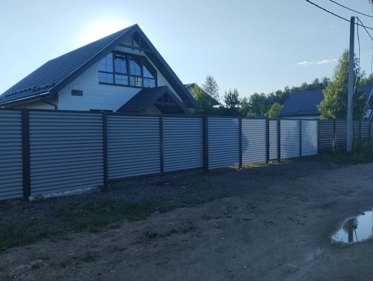 Забор из ламелей еврожалюзи 20м RAL7004 Серый фото 3 в Твери