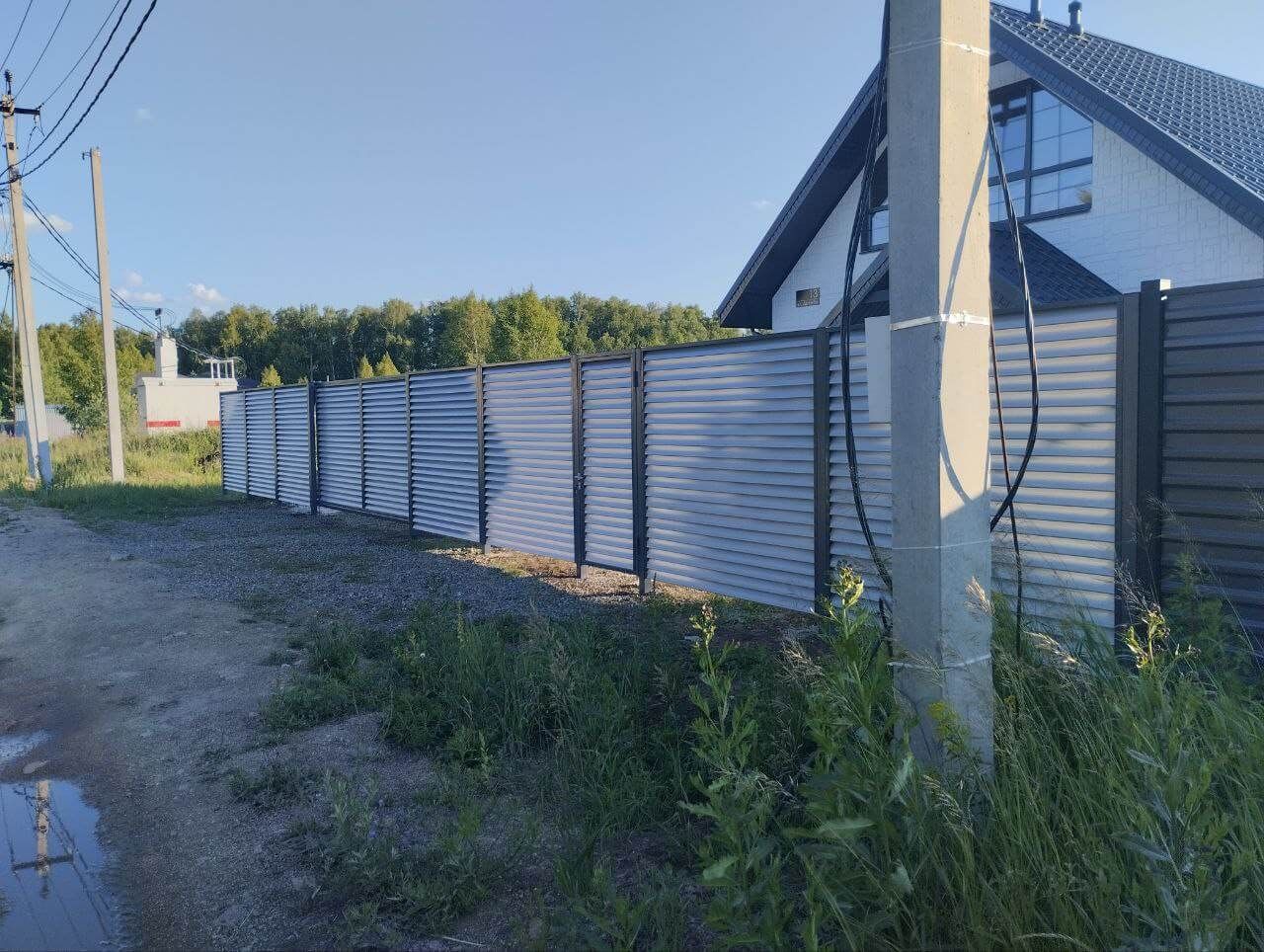 Забор из ламелей еврожалюзи 20м RAL7004 Серый фото 2 в Твери