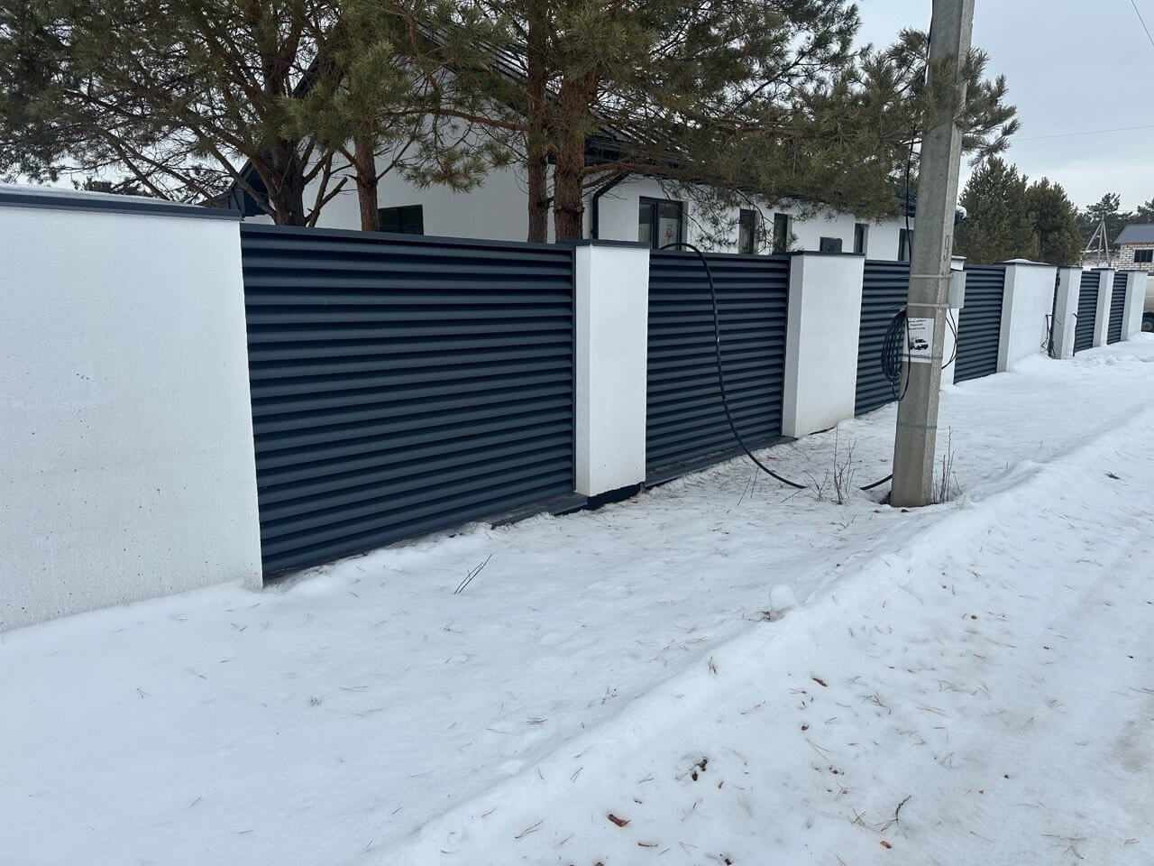 Забор-жалюзи 76м RAL7024/7024 Серый Графит двусторонний МАТТЕ фото 3 в Твери